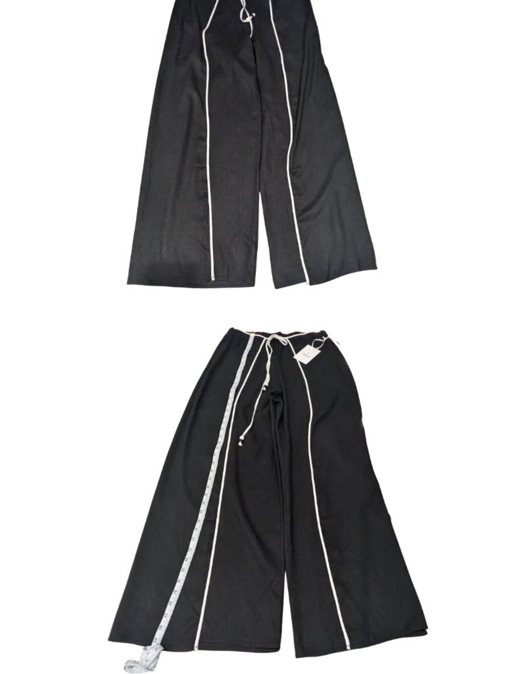 CeCe NWT Black White Piping Wide Leg Palazzo Beach Pants Women S - Picture 9 of 9